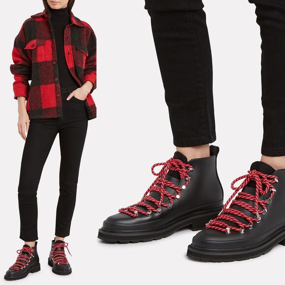 RAG & BONE Compass Rubber Hiking Rain Booties in Black Size 6 - Picture 2 of 16